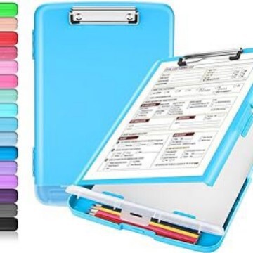 Tablet Clip Clipboard with Large Capacity Storage Nursing Clipboard with Pen Holder and Low-Profile Clip Plastic Cutter