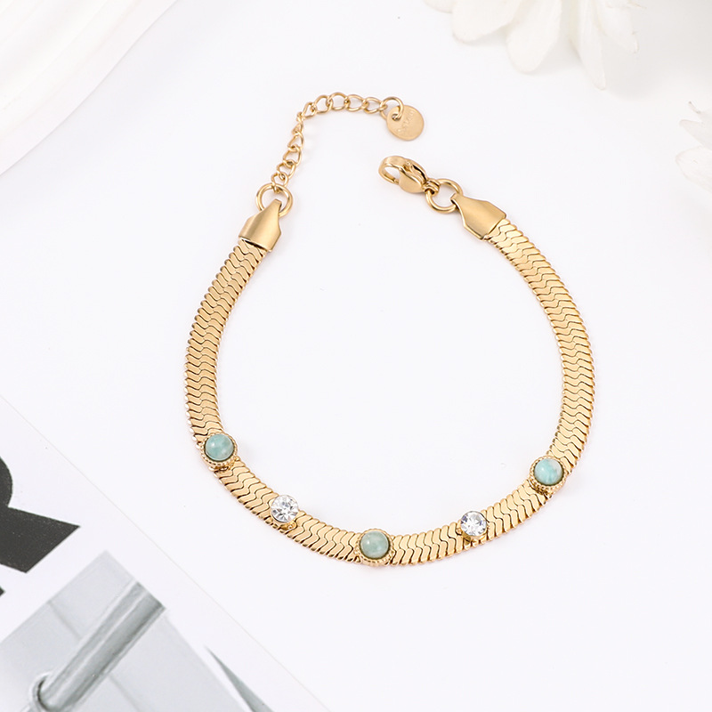 304 Stainless Steel Material Retro Classic Style Geometric 304 Stainless Steel Snake Chain Bracelets In Bulk