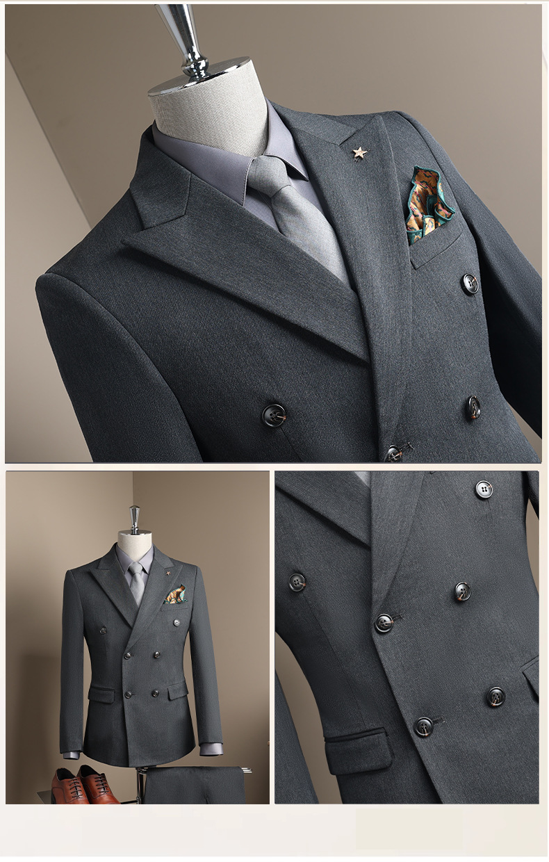 Men's Clothing Slim Fit Formal Suits British Style Groom's Wedding Attire Professional Business Jackets_viptrois.com