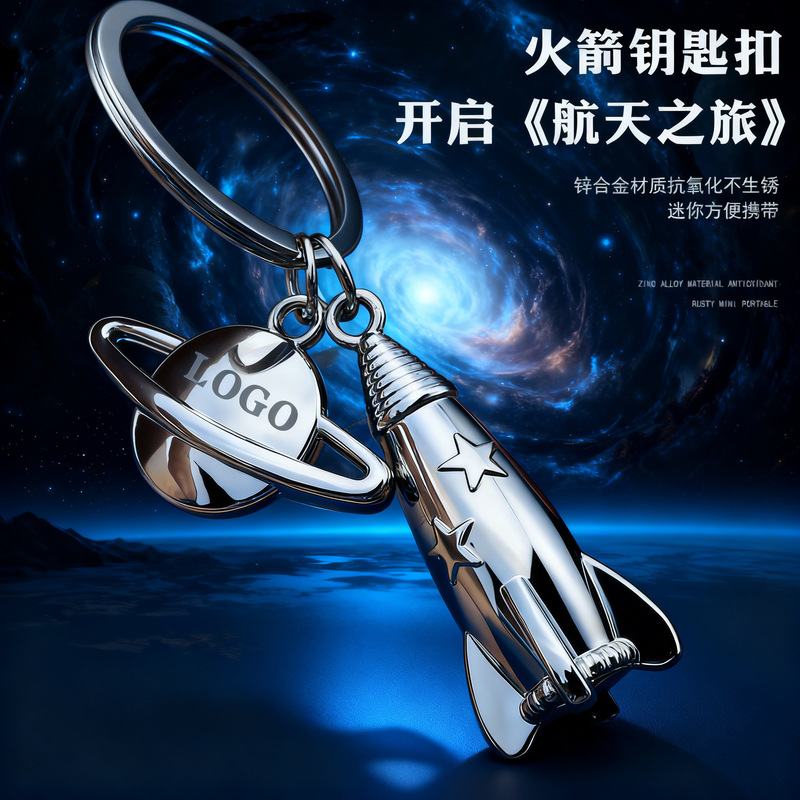 Shenzhou 14th Manned Rocket Keychain Metal Spacecraft Pendant Keychain Car Key Accessories Small Gifts Shenzhou 14th Manned Rocket Keychain Metal Spacecraft Pendant Keychain Car Key Accessories Small Gifts