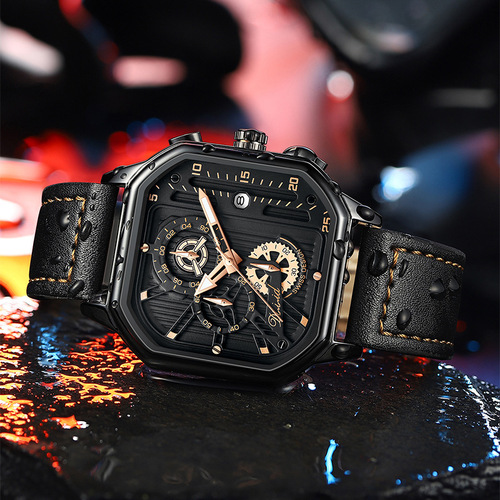 New cross-border square men's watch foreign trade fashion Swiss watch waterproof quartz watch men's mechanical watch wholesale