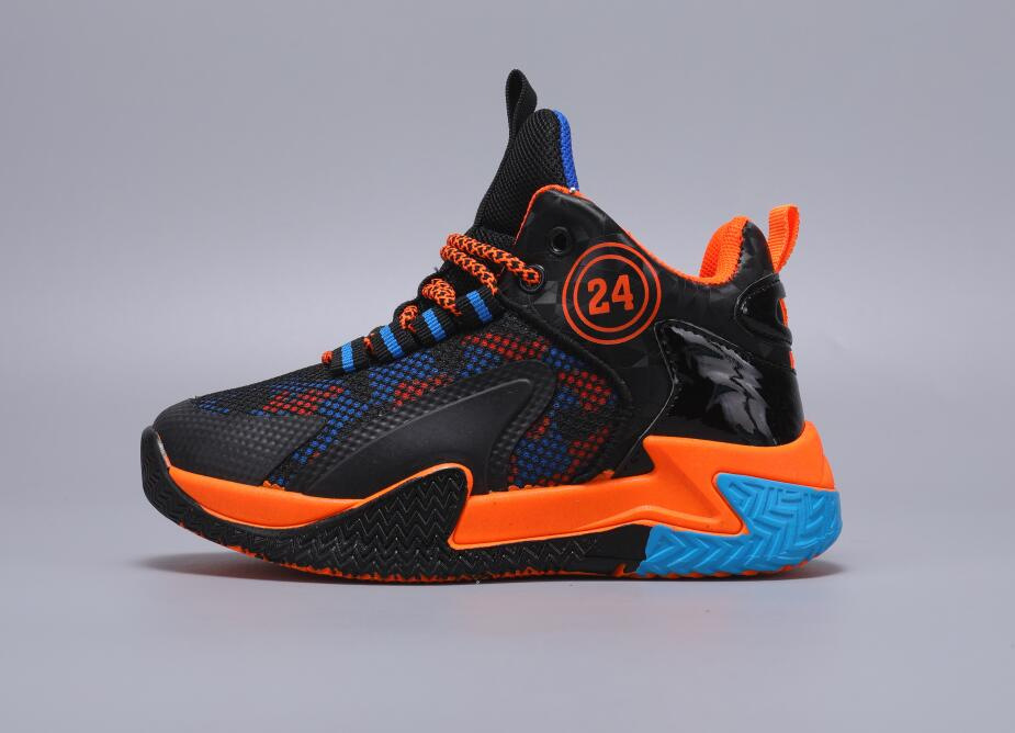 Boys High Top Basketball Trainers Comfortable Breathable Sneakers_voghion.com