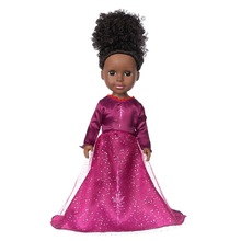 仿真14寸黑娃娃婴儿小娃娃女孩玩具娃娃搪胶软公仔非洲洋娃娃