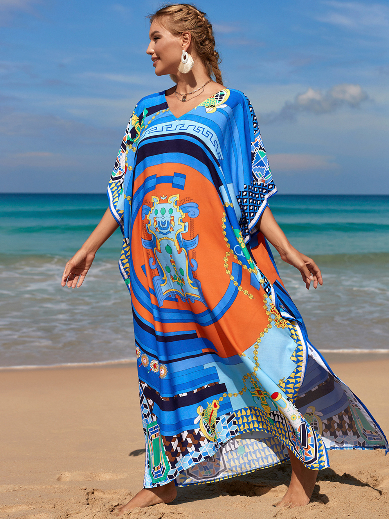 Women's Color Block Vacation Cover Ups display picture 4