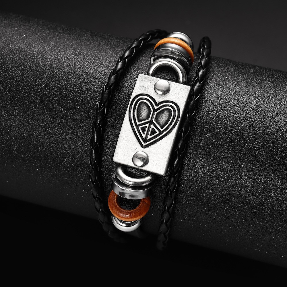 Geometric Retro Streetwear Pu Leather Bracelets Wholesale display picture 4