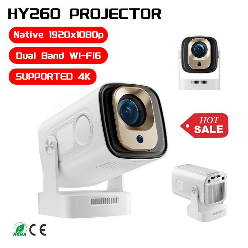 Cross-Border New Product Hy260 Projector Home Living Room Wall Projection Portable 4K Short Throw Ultra High Definition 1080P Projection
