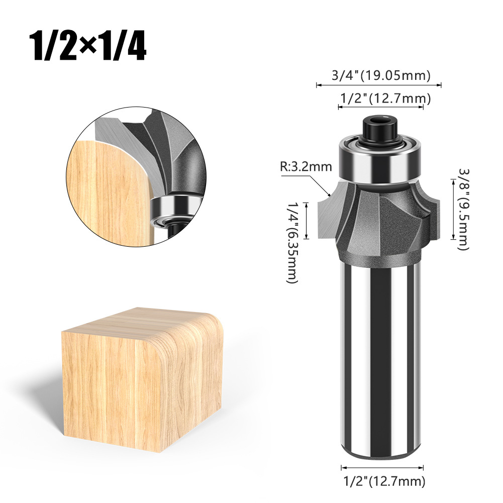 Cuchillo redondo de carpintería de 1/4 mango 1/2 mango Cuchillo redondo de uso común Cuchillo redondo de aleación de alta calidad Cabeza de corte