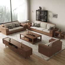 白蜡木实木沙发现代简约组合客厅小户型高箱储物转角贵妃北欧家具