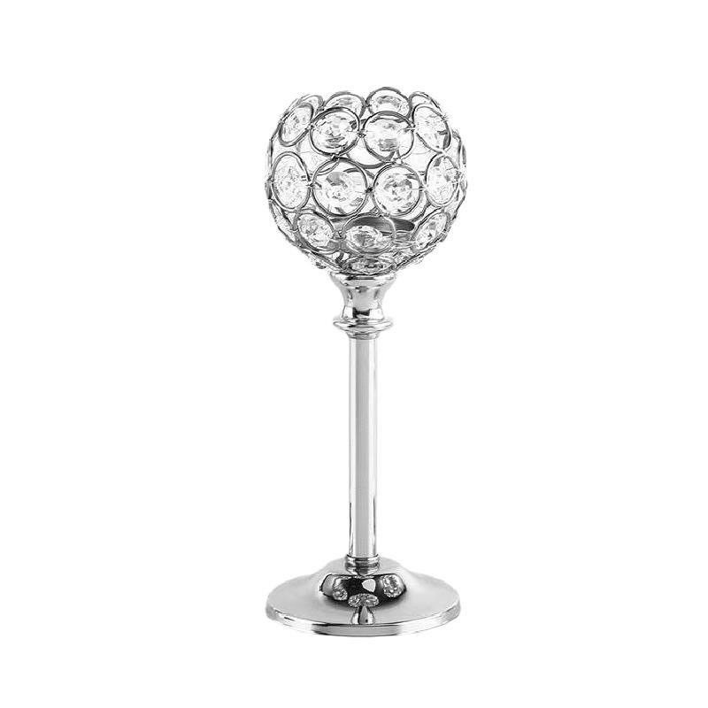 Candelaria de cristal de estilo europeo ornamentos metálicos creativos bodas hoteles hogares vela accesorios de cena artesanía