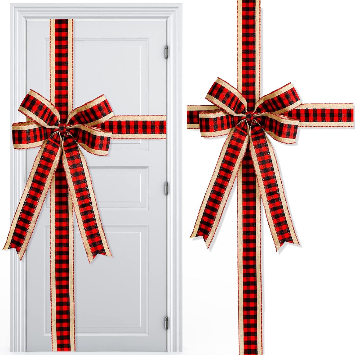 130g Weight Christmas Simple Style Classic Style Bow Knot Cloth Holiday Festival Hanging Ornaments Decorative Props Tableware