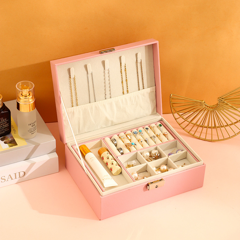 Large-Capacity Wooden Watch Pearl Storage Box Selected Hairpin Brooch 6 Compartments 9 Compartments Pu High-End Packaging Box Gift Box