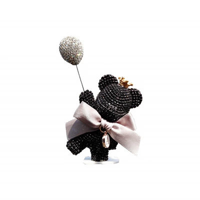 Car ornaments Style Bear Holding Balloon Car - black-holding-balloon-violent-bear-ornament