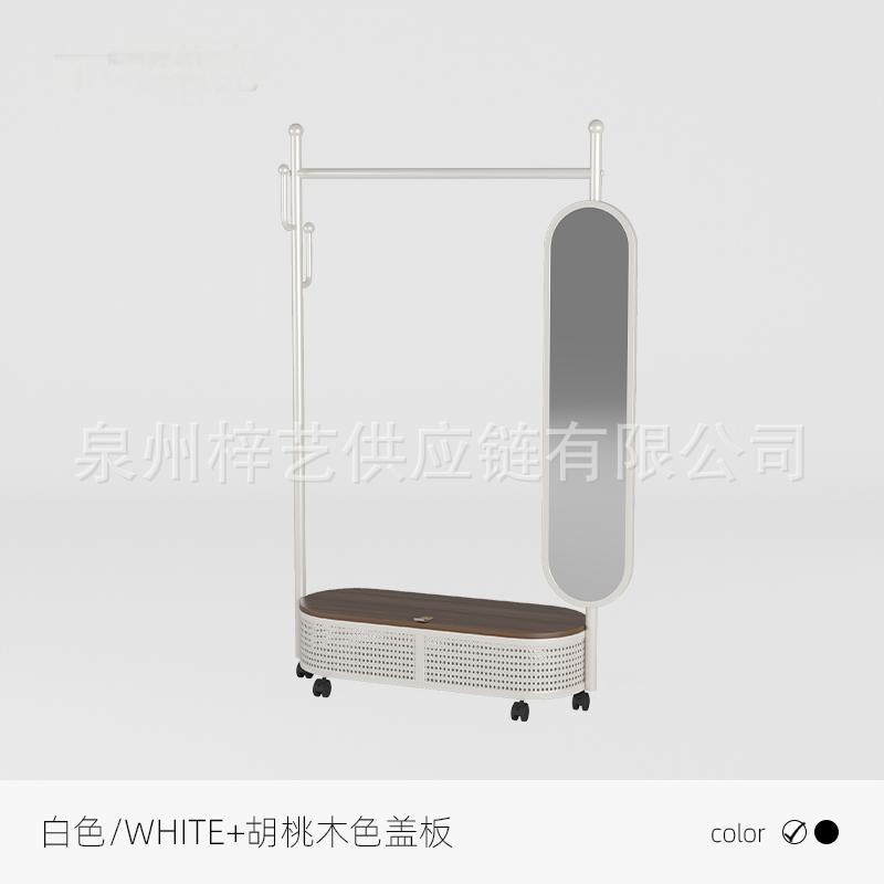거울 포함 모델 밀크 화이트 + 호두