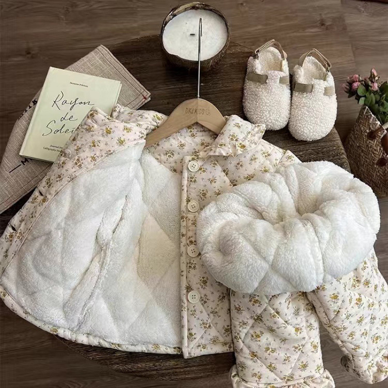 어린이 잠옷 겨울 3 층 기모 소녀의 두꺼운 퀼트  소녀의 집 옷 가을과 겨울에 따뜻함