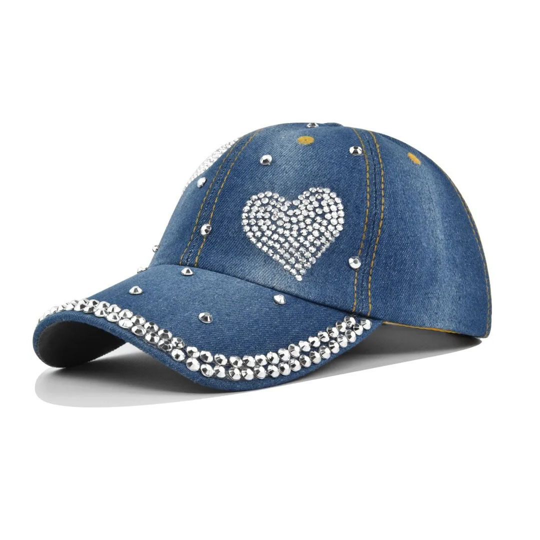 Gorra de béisbol con patrón de diamantes de imitación, gorra de vaquero, hebilla trasera, gorra de cerveza ajustable, más con gorra de protección solar para exteriores