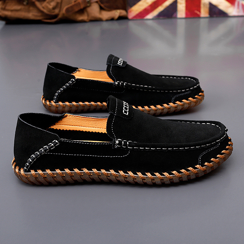 Plus size men's shoes genuine leather slip-on loafers lazy casual leather shoes men's driving shoes fashion formal loafers