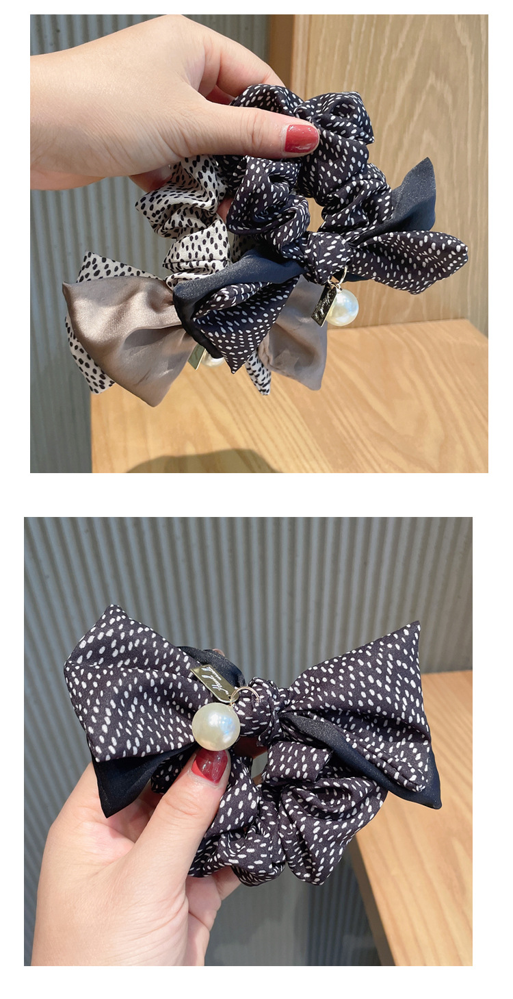 retro bow knot hair rope simple fashion hair accessories temperament pearl hair ringpicture5