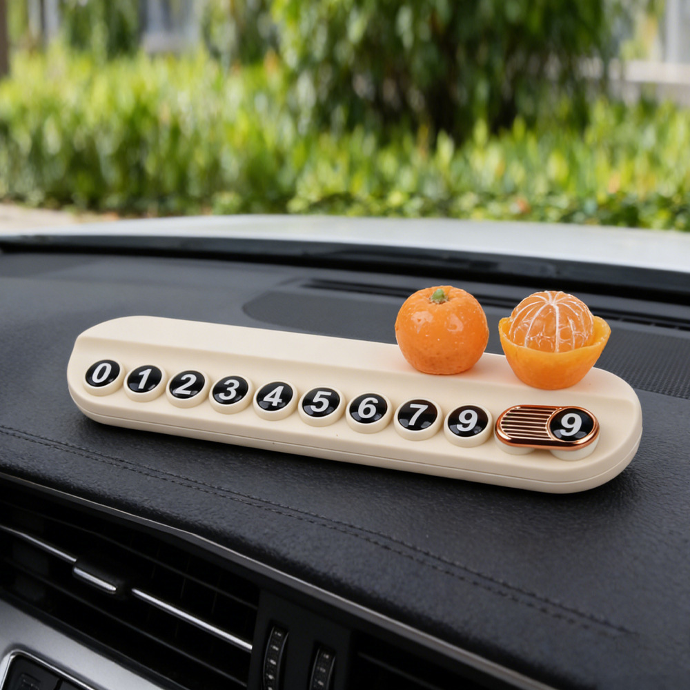 Tarjeta telefónica de movimiento de automóviles, tarjeta de estacionamiento temporal, decoración de automóviles de frutas personales, adornos de litchi