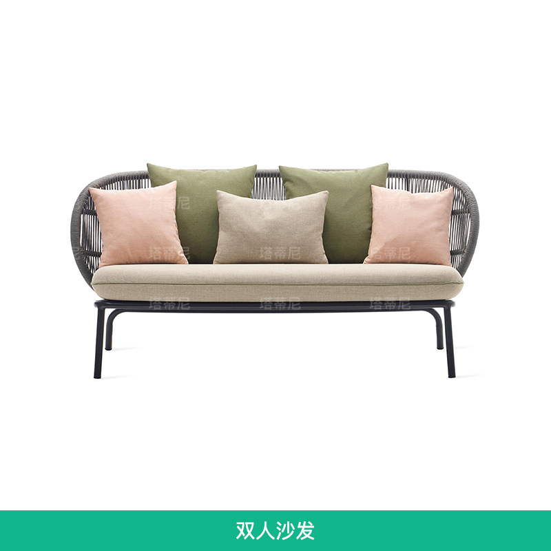Conjunto de muebles de ratán para exteriores, sofá para patio, terraza, villa, resistente al agua y al sol, mesa de centro, muebles para jardín, balcón.