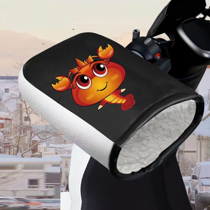 은색 가장자리와 벨벳 방풍 장갑(가재)