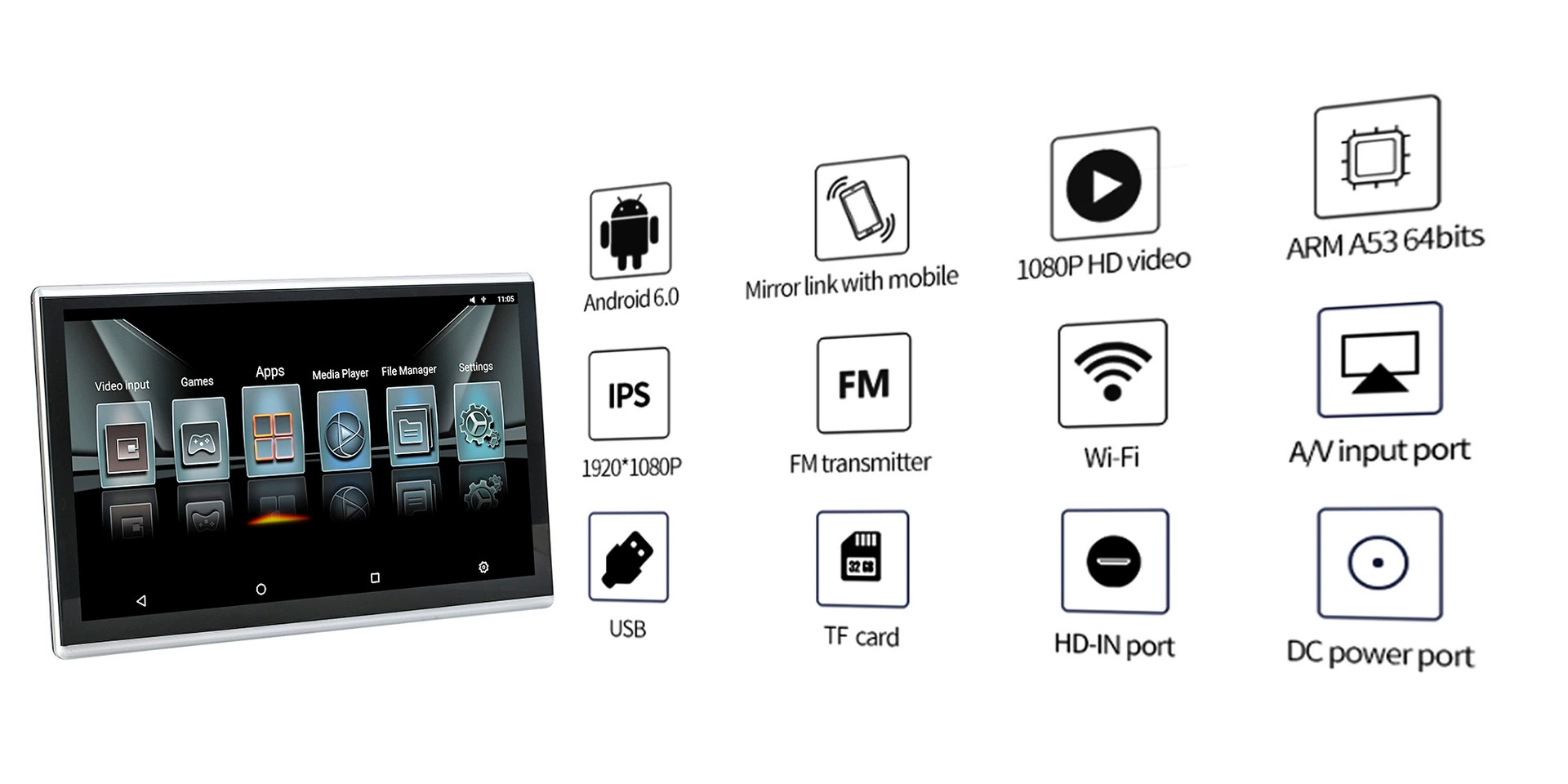 LCD-дисплей, сенсорный телефон, 10,1 дюйма, Android