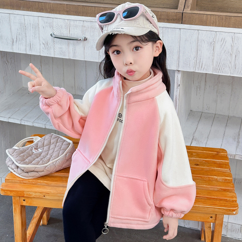 新款儿童加绒奥粒绒外套男女小中大童宝宝秋冬季加厚保暖上衣冬装|undefined
