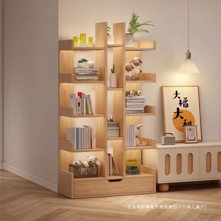 Bookshelf Storage Rack Floor-Standing Student Children's Room Multi-Layer Small Toy Bedroom Living Room Wall Storage Cabinet