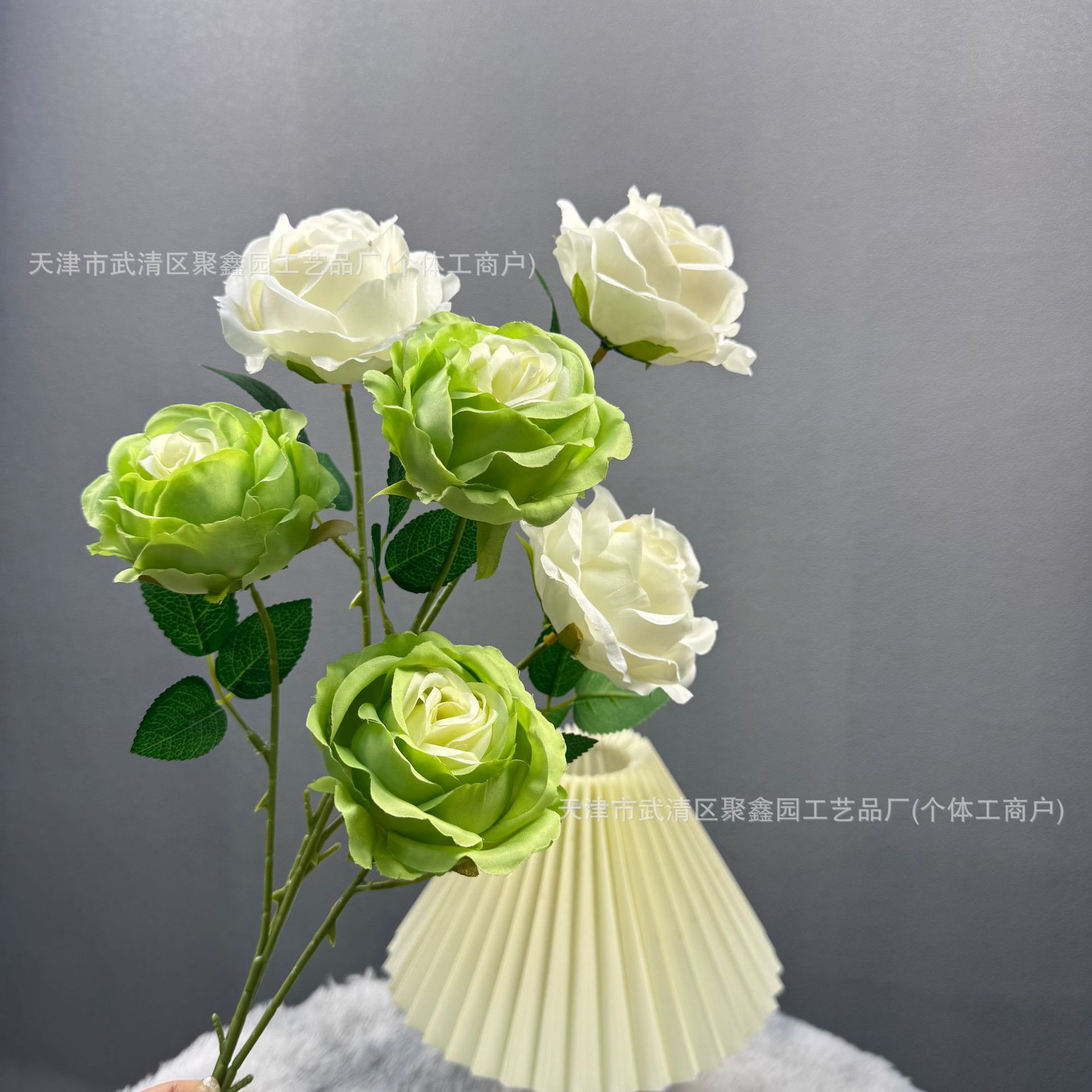 仿真花3头雪山玫瑰婚庆婚礼堂插花路引装饰布置家居酒店摆放批发
