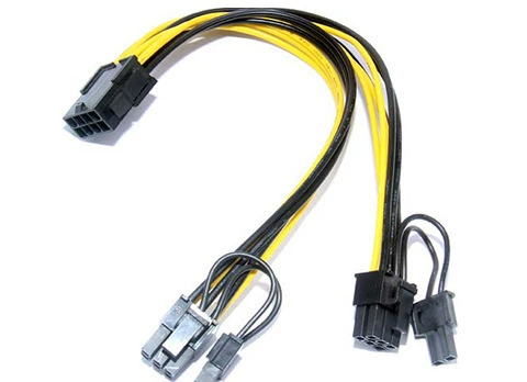 Кабель передачи графической карты, кабель питания графической карты, блок питания, процессорный кабель 8P к графической карте, кабель питания двойной 6+2, кабель питания 18AWG, 20 см
