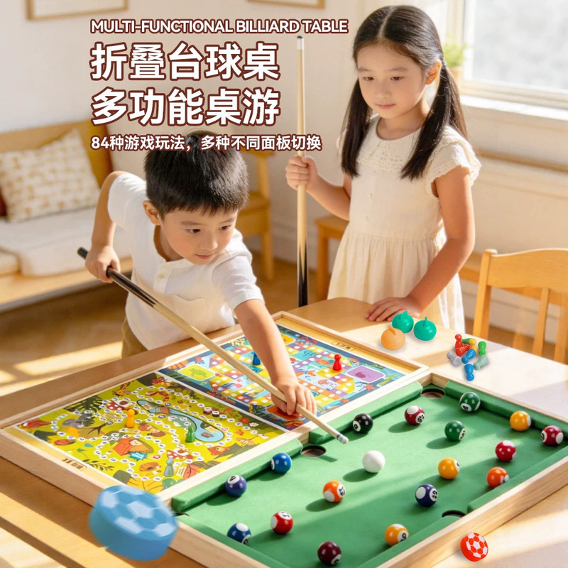 Folding Billiard Table, Multi-Functional Table Game Gift Box, Outdoor All-In-One Educational Toy, Holiday Gift, Billiard Game Folding Billiard Table, Multi-Functional Table Game Gift Box, Outdoor All-In-One Educational Toy, Holiday Gift, Billiard Game