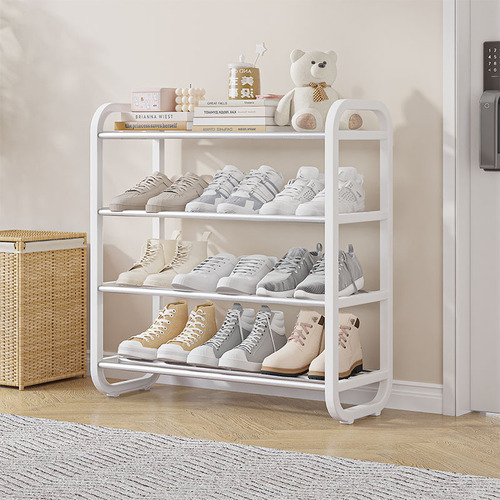 Iron shoe rack at the dormitory entrance, narrow outdoor corridor, multi-layer simple shoe holder for rent, indoor entryway