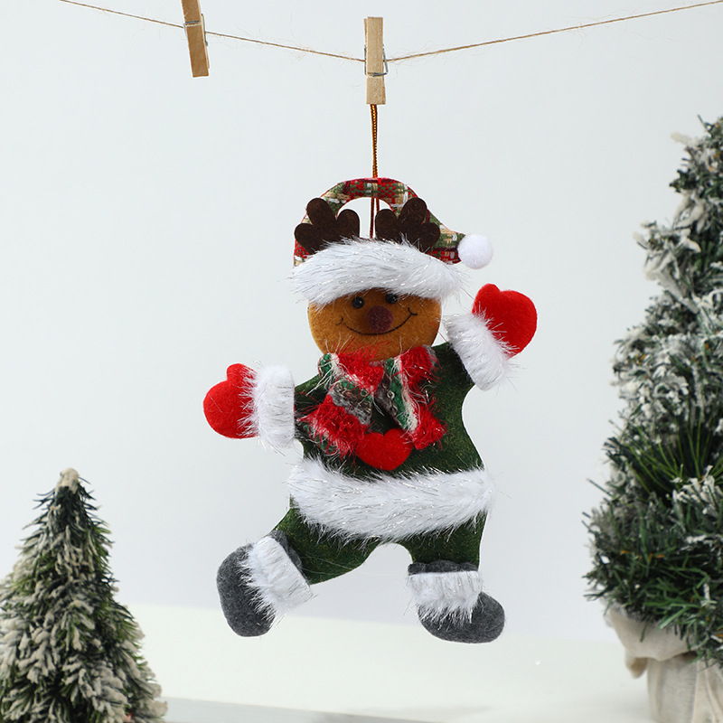 Árbol de Navidad colgante pequeña muñeca bailando viejo muñeco de nieve ciervo oso muñeca regalo de Navidad piezas colgantes decoraciones de Navidad