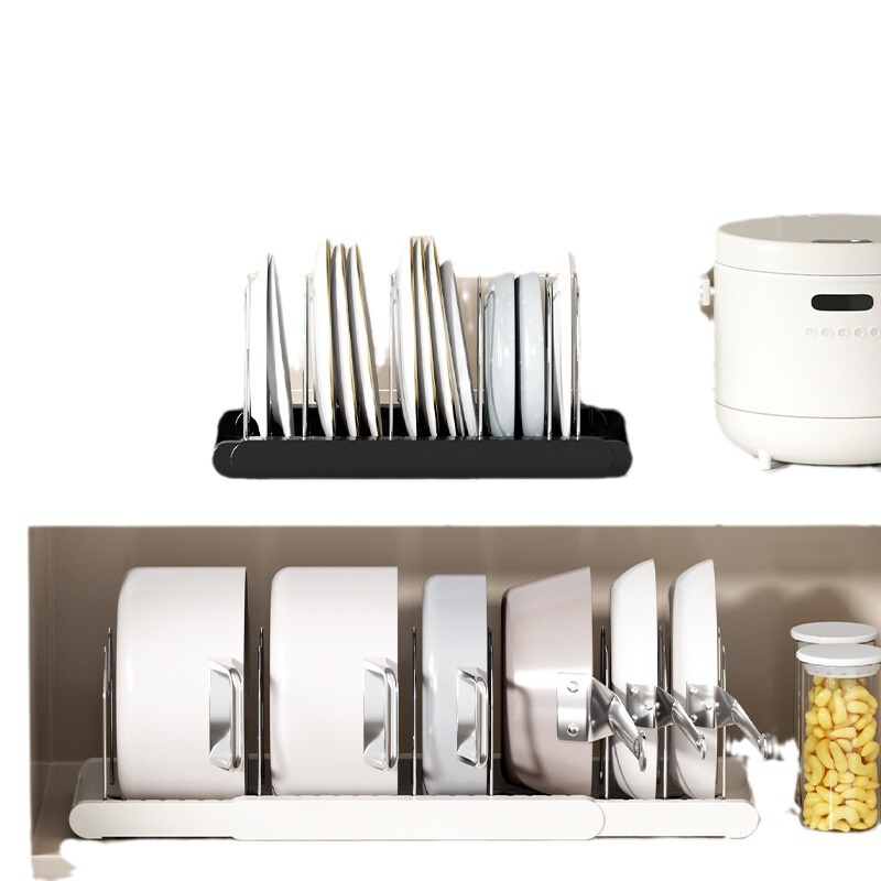 クロスボーダー爆型鍋具収納棚多層調節可能な台所棚多機能デスクトップ伸縮可能な鍋蓋棚|undefined