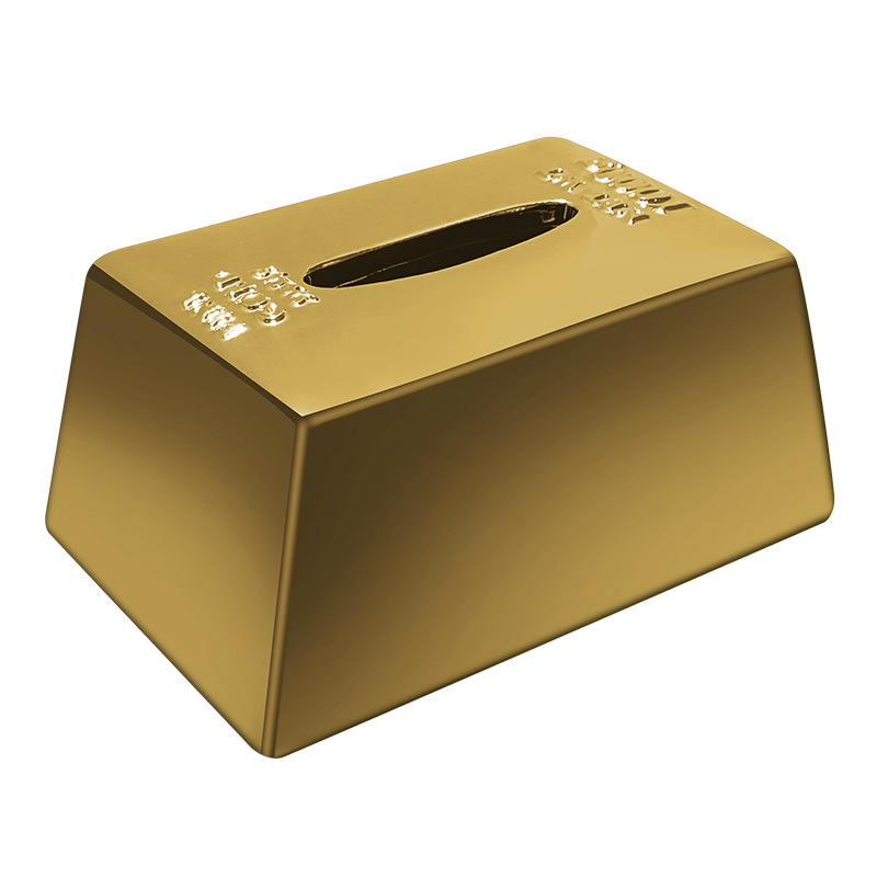クリエイティブシミュレーションゴールドバーゴールドバーティッシュボックスセラミックティッシュボックスホームライト高級レストランテーブルティッシュボックス装飾