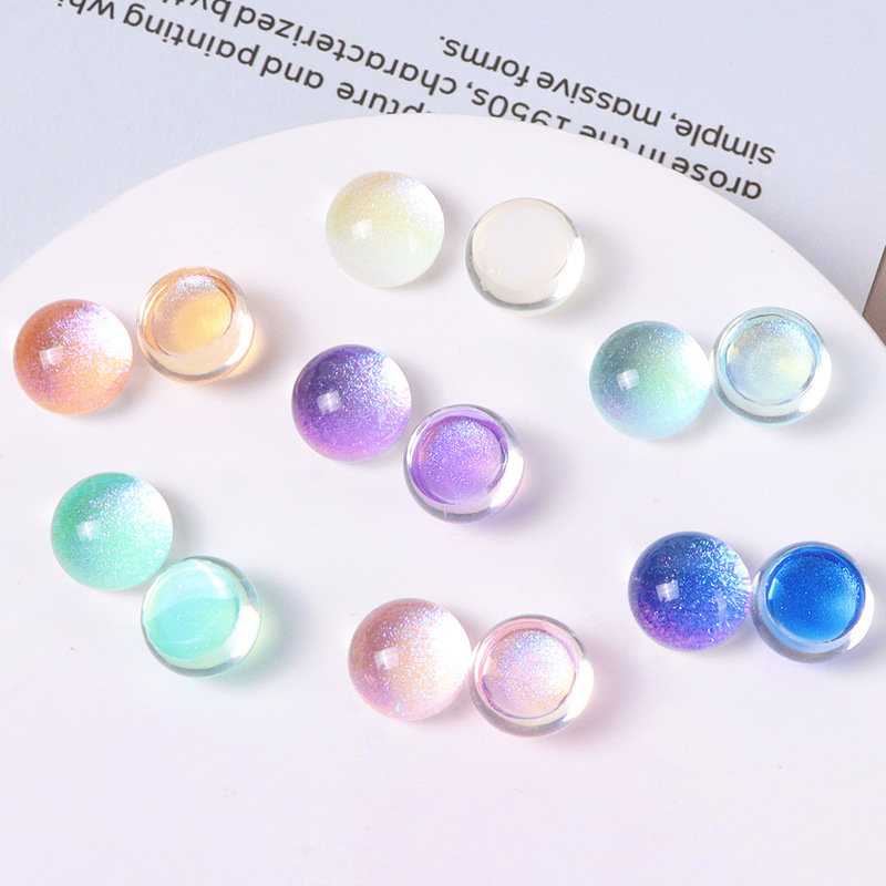 韩版透明星空梦幻感闪粉半丸贴片diy饰品配件耳饰发夹手机壳批发|undefined