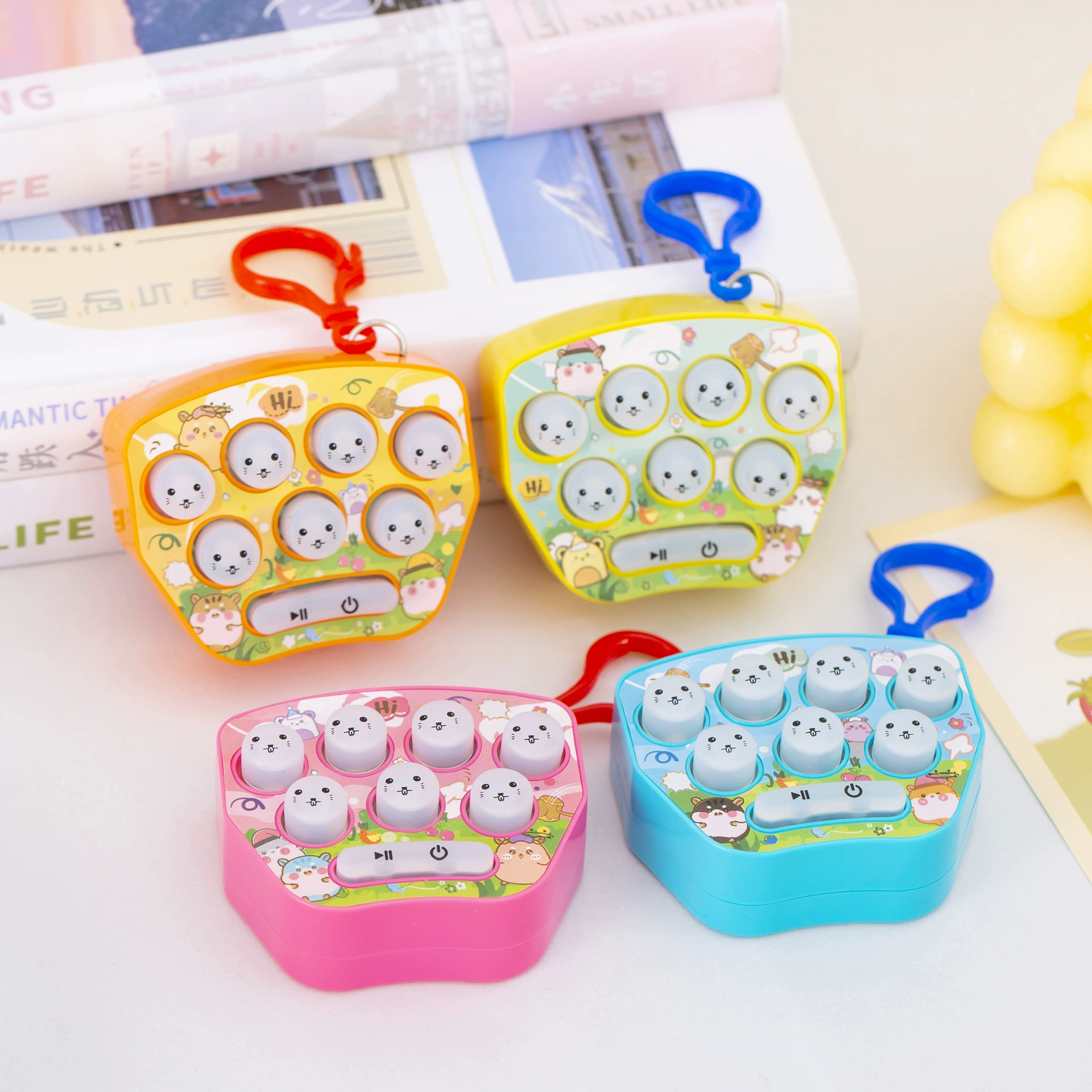 “小” игровая консоль анти-стресс "Gopher", игрушка с музыкой, легкий брелок с барабанами