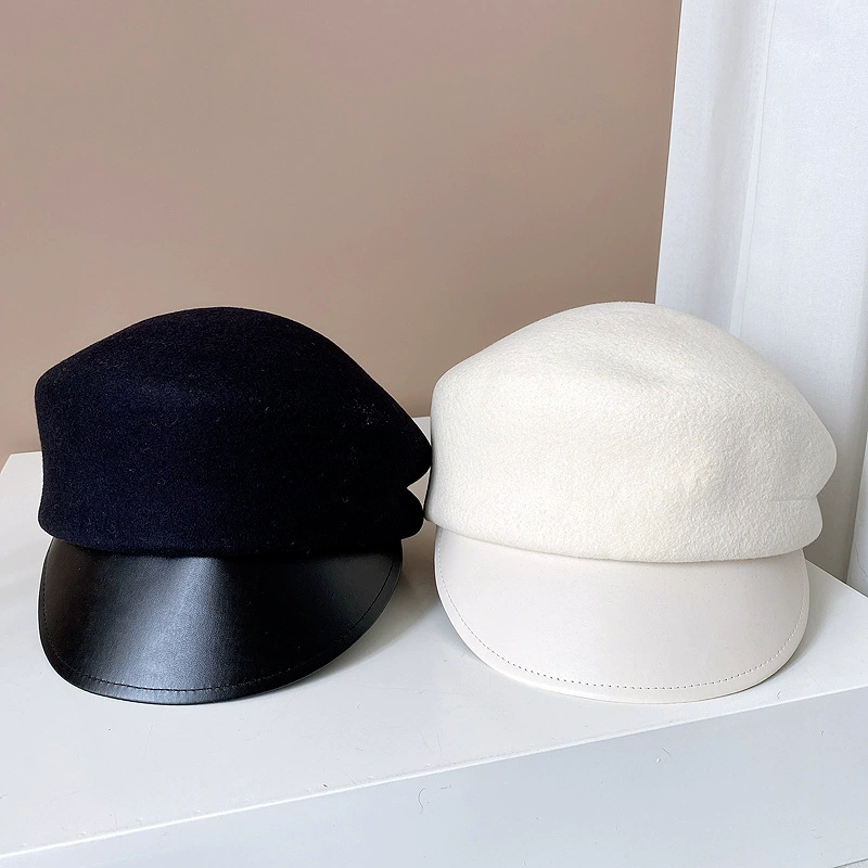 Demi-season woolen keep warm retro cap