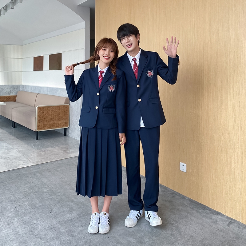 Class Clothing College Style Senior high school Student Suit School Uniform Women's Autumn and Winter suit Graduation Games Chorus Recitation Performance Clothing