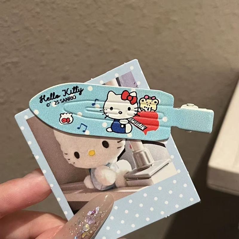 可爱蓝色KT猫鸭嘴夹呆萌卡通百搭碎发刘海夹甜美森系ins风发夹|undefined