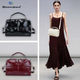 跨俄罗斯欧美跨境外贸爆款拼接大容量油皮料单肩手提斜挎女包