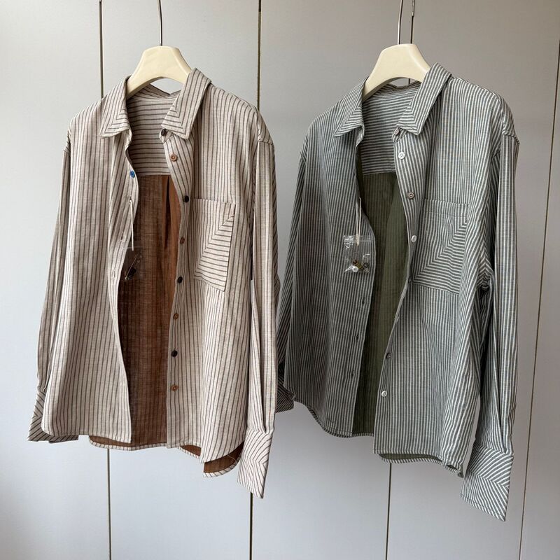 Geometric pattern designer style, double-layer cotton gauze! 100% cotton, soft and comfortable, loose-fitting long-sleeve shirt for women, autumn Geometric pattern designer style, double-layer cotton gauze! 100% cotton, soft and comfortable, loose-fitting long-sleeve shirt for women, autumn