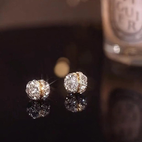 No piercing magnetic earrings ear clips  new trendy rhinestone niche high-end sense magnet ear bone clip earrings