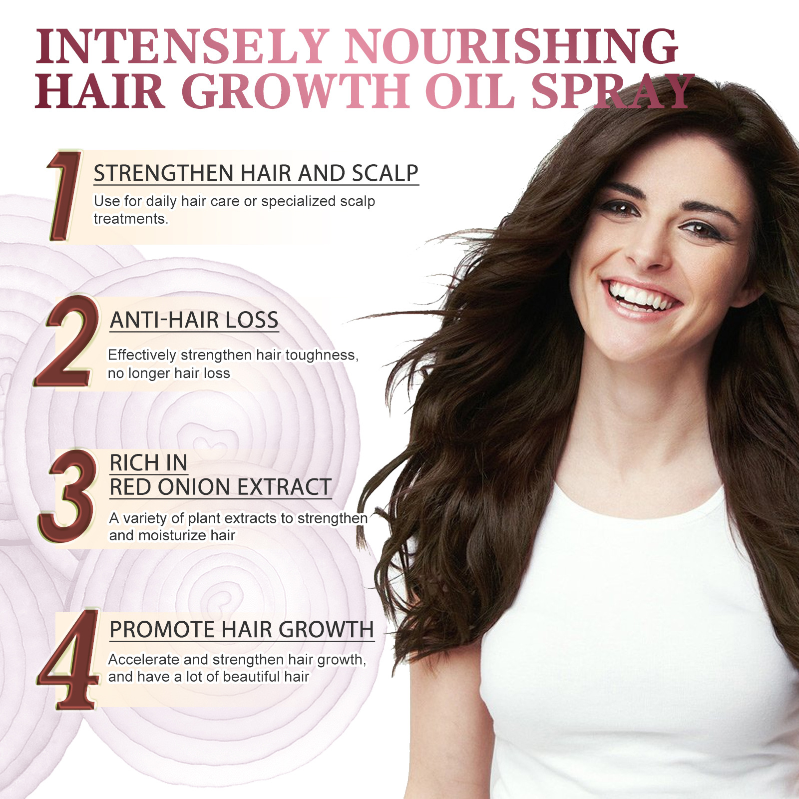 OUHOE Onion Thickening Hair Oil: Nourishing Spray for Fuller, Smoother, Stronger Hair—Prevents Hair Loss, Strengthens Roots, and Leaves Locks Radiantly Healthy