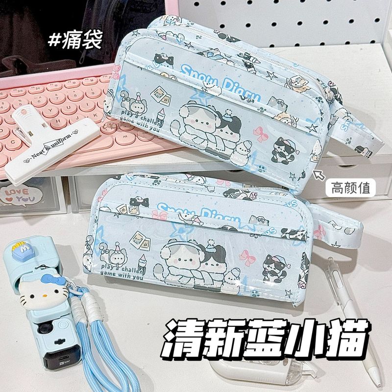 小红书围巾小猫痛包笔袋可爱高颜值文具大容量学生ins铅笔盒收纳|undefined