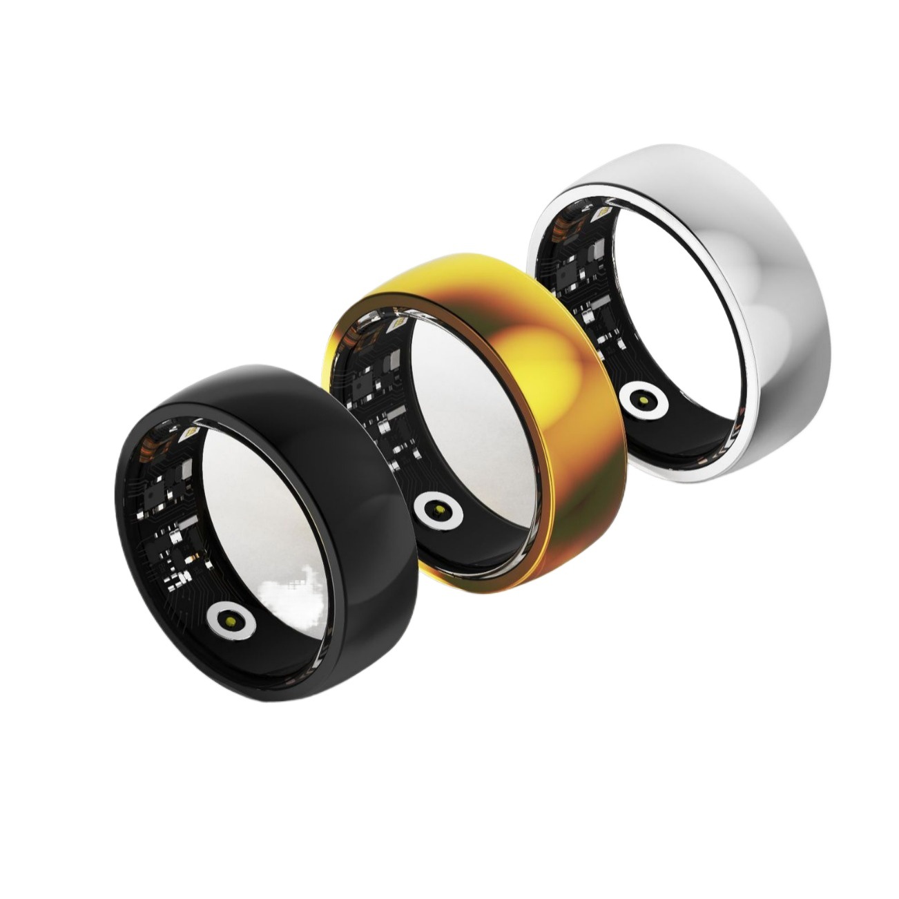 Smart Ring R09M Stainless Steel Bluetooth Heart Rate Counting Photo Taking Reminder App Control_voghion.com