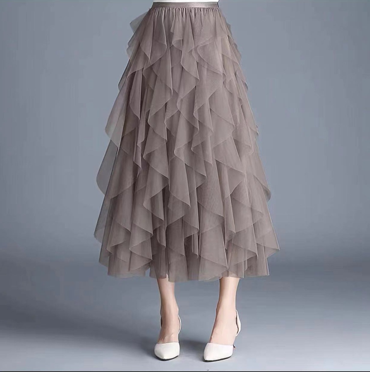 Sommer Süß Einfarbig Polyester Maxi Langes Kleid Röcke display picture 2