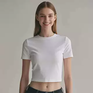 欧美大码露脐短袖T恤女2026夏季新款修身显瘦Y2K亚马逊辣妹上衣潮