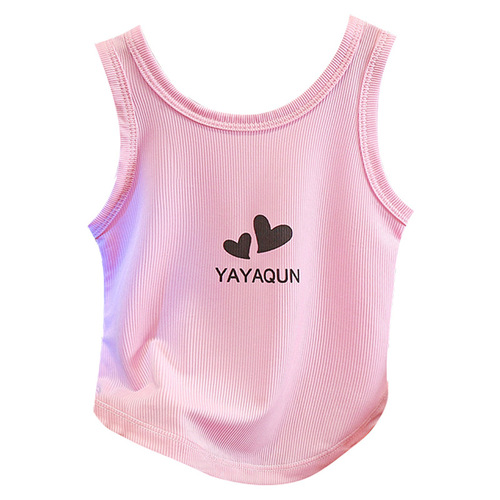 2025 New Women's Children's Tank Top Summer Outfit Fashion Children's Sleeveless Top Thin Baby Versatile Tank Top Wholesale