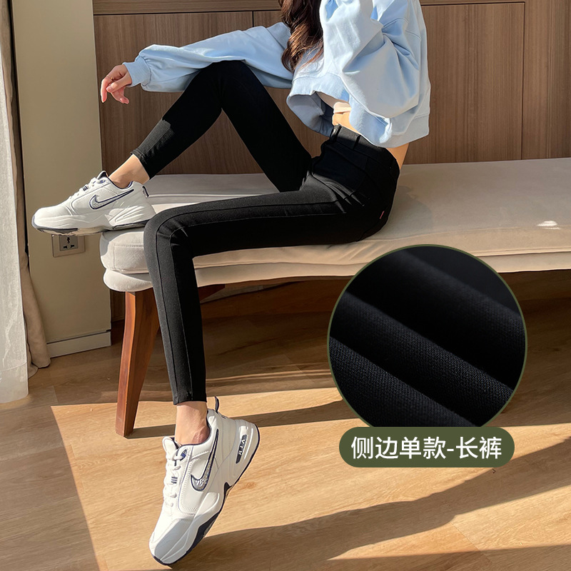 봄, 가을 사이드 리틀 블랙 팬츠 [블랙 팬츠]