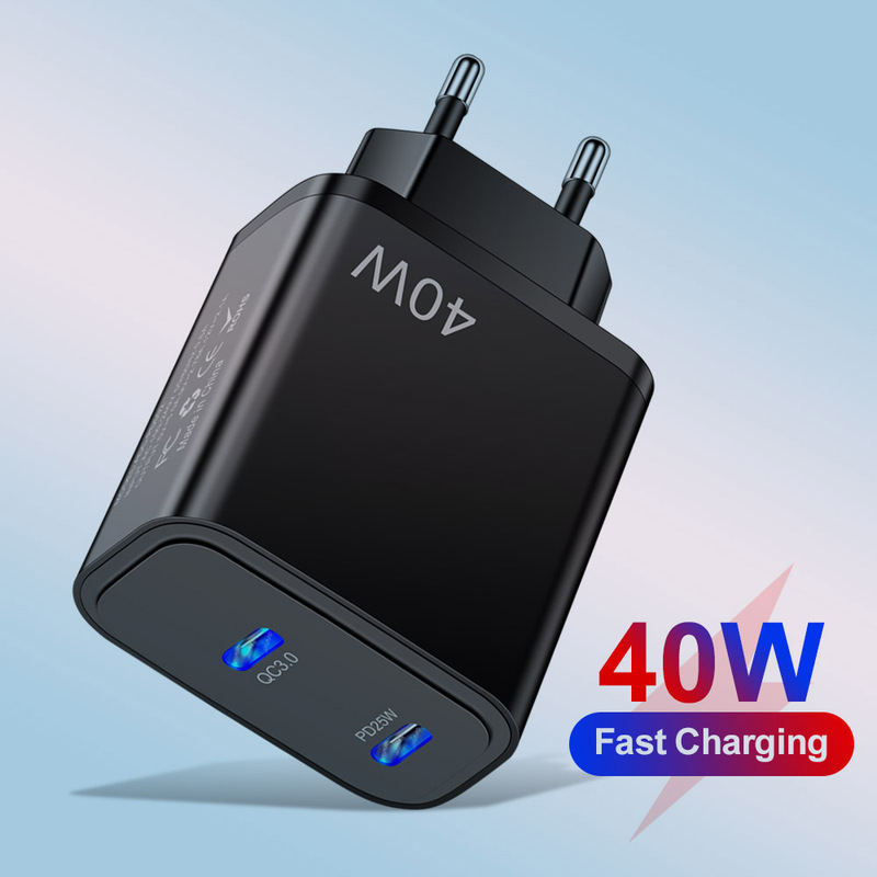 Mobile phone charger dual PD Type-c fast charging mobile phone charging head charging head travel charging cross-border wholesale Mobile phone charger dual PD Type-c fast charging mobile phone charging head charging head travel charging cross-border wholesale